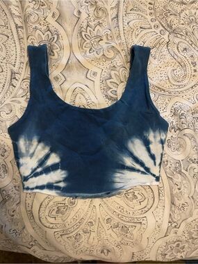 Tie-Dye Scoop Neck Crop Top and Legging Set